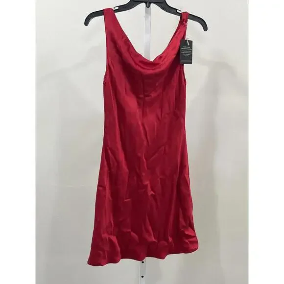 Norma Kamali Maria Mini Dress in Tiger Red
